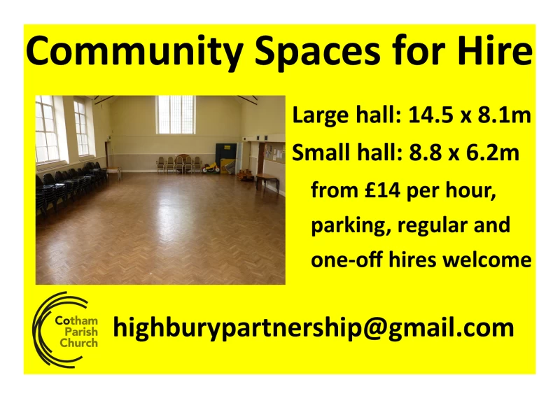 Cotham Parish Church halls Bristol, England For Hire